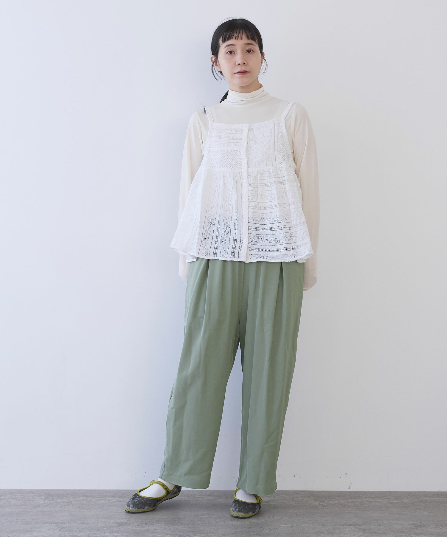 AMBIDEX Store ○indiaパッチワークレース キャミビスチェ(F シロ): yuni