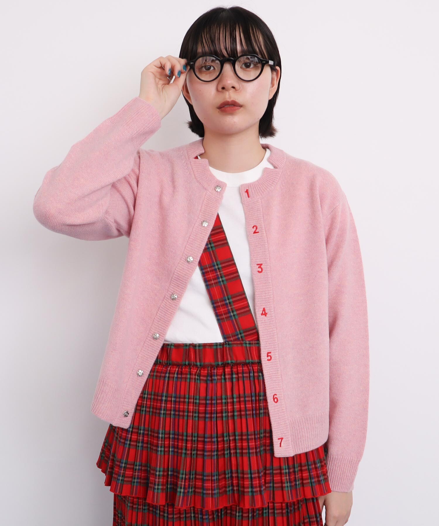 AMBIDEX Store 数字刺繍 クルーカーディガン(F グレー): l'atelier du