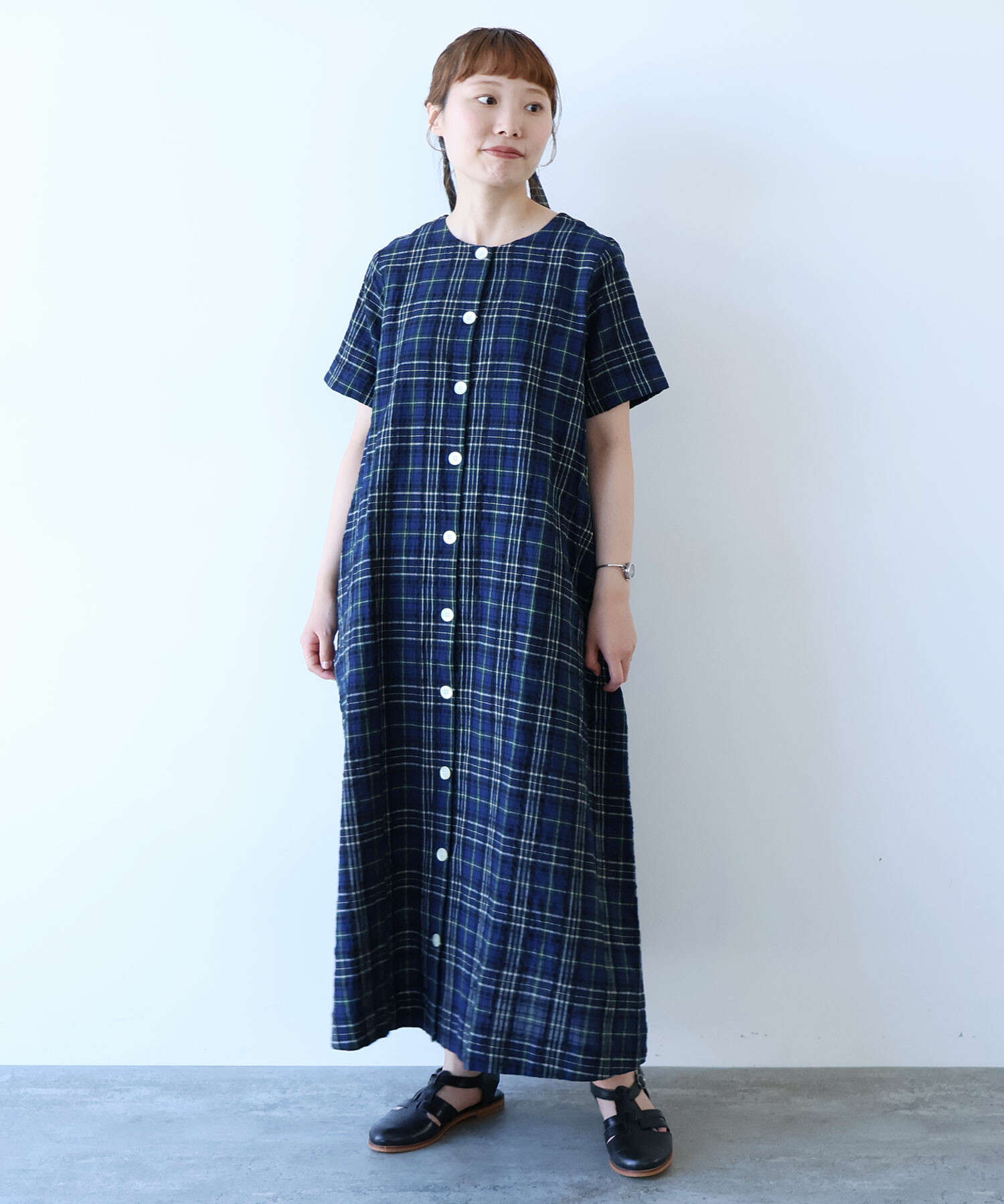 AMBIDEX Store 〇 サッカー タータンチェック ワンピース(F アカ