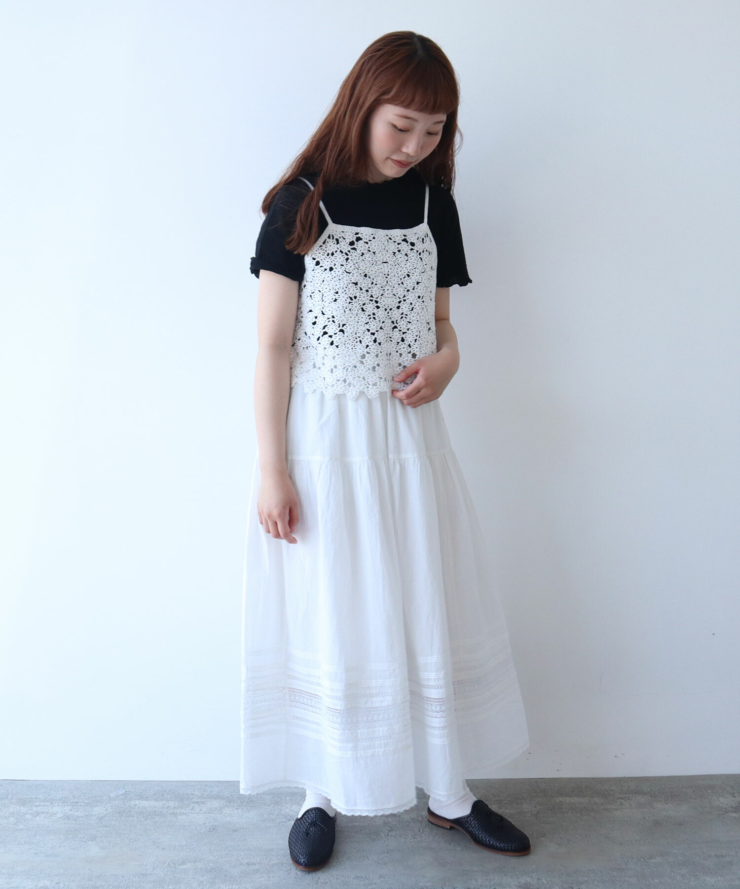 AMBIDEX Store 〇 おはな刺繍 キャミソール(F クロ): bulle de savon