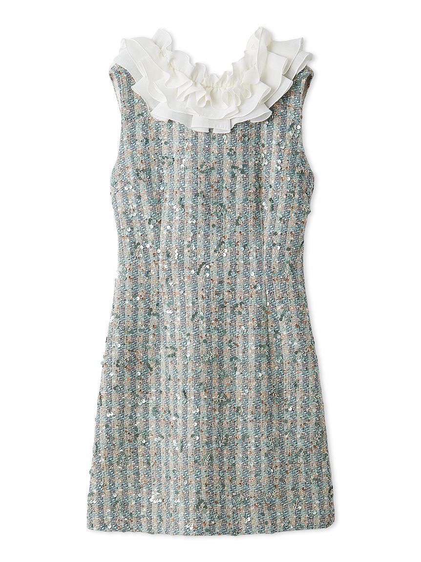 L.B CANDY STOCK]フリルカラー付き2wayミニワンピース(ミニワンピース