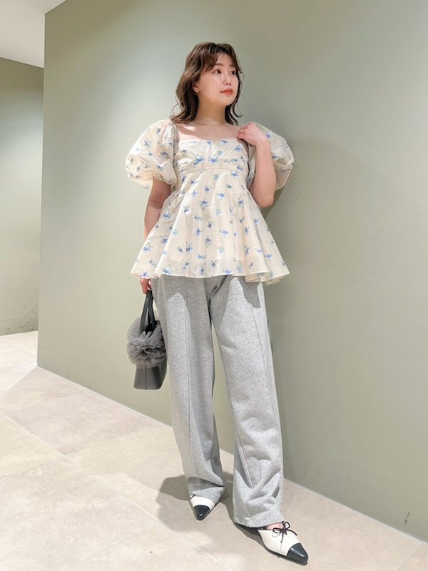 WEB限定カラー】3wayシアージャガードペプラムブラウス(ビスチェ