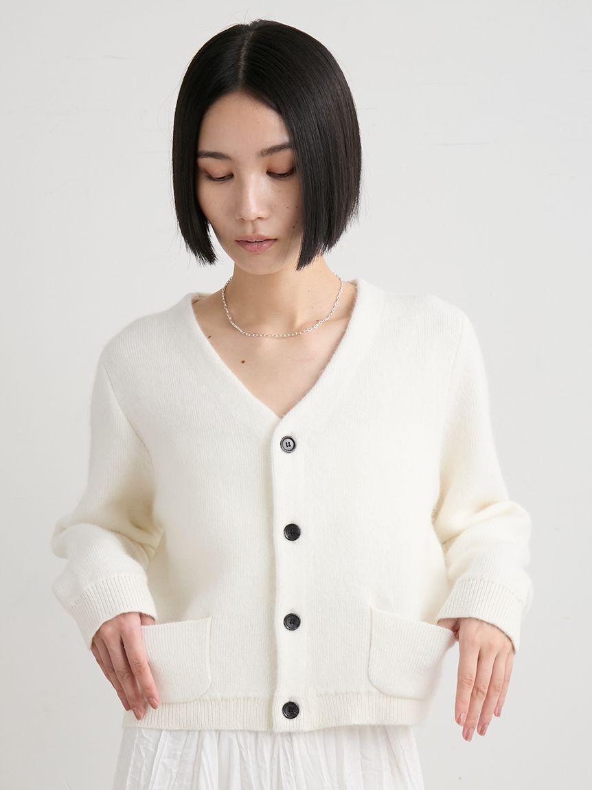 ウォッシャブルコンパクトシャギーVカーデ(カーディガン)｜トップス
