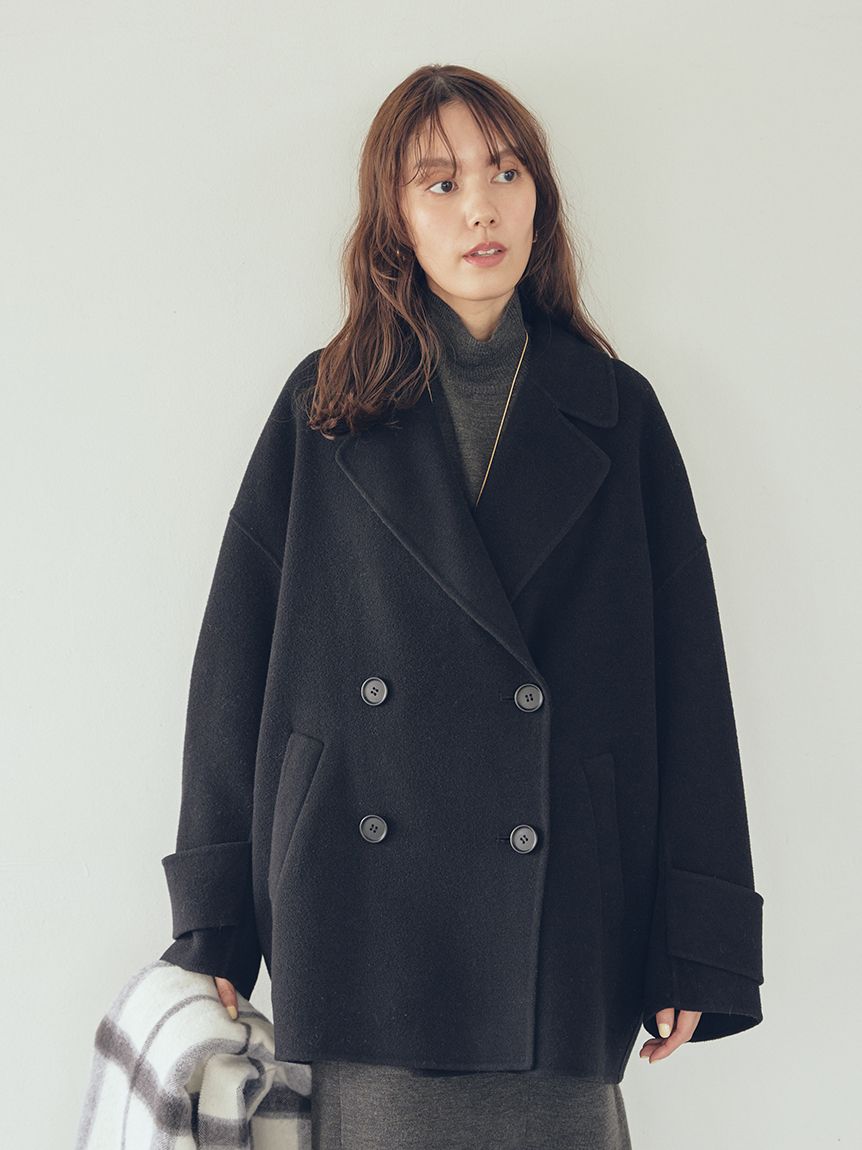 woolコクーンシルエットピーコート(ハーフコート)｜アウター｜Mila