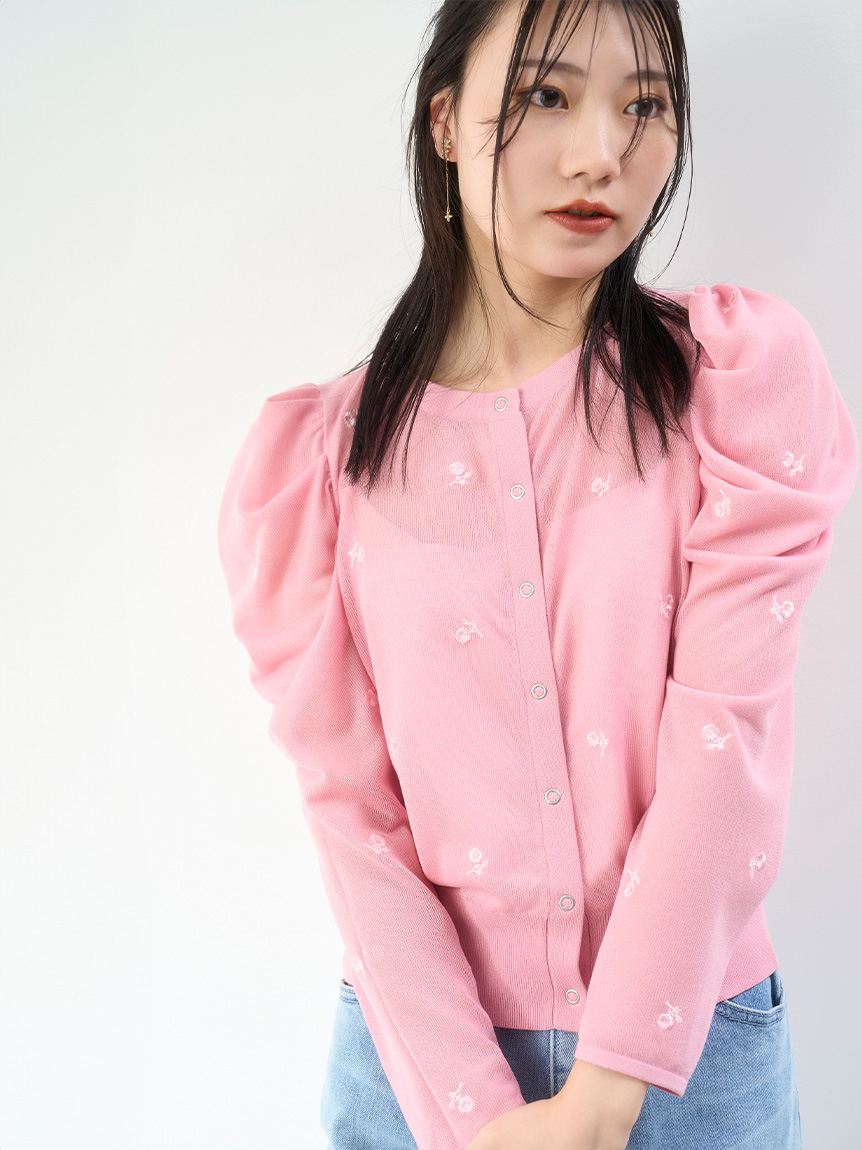 限定カラーあり】多機能フラワーエンブロイダリーカーディガン