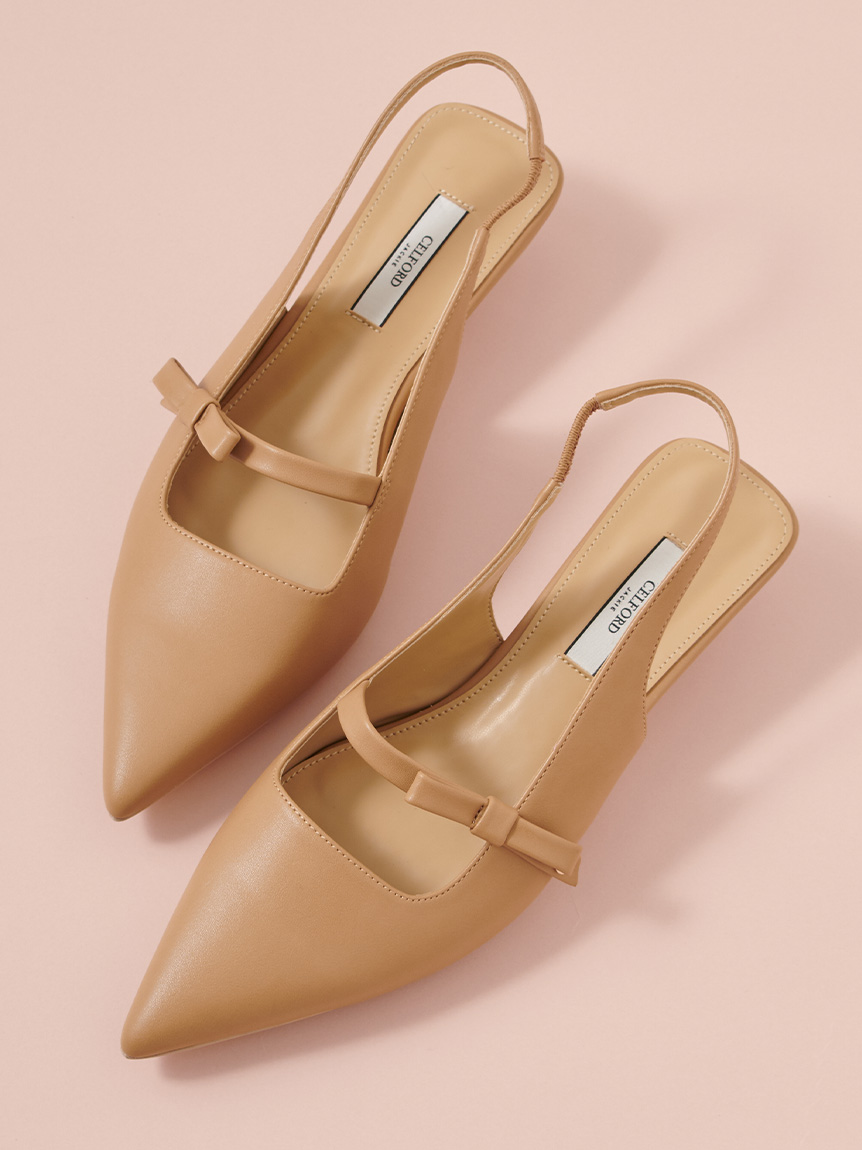 リボンディテールバックストラップミュール(サンダル・ミュール