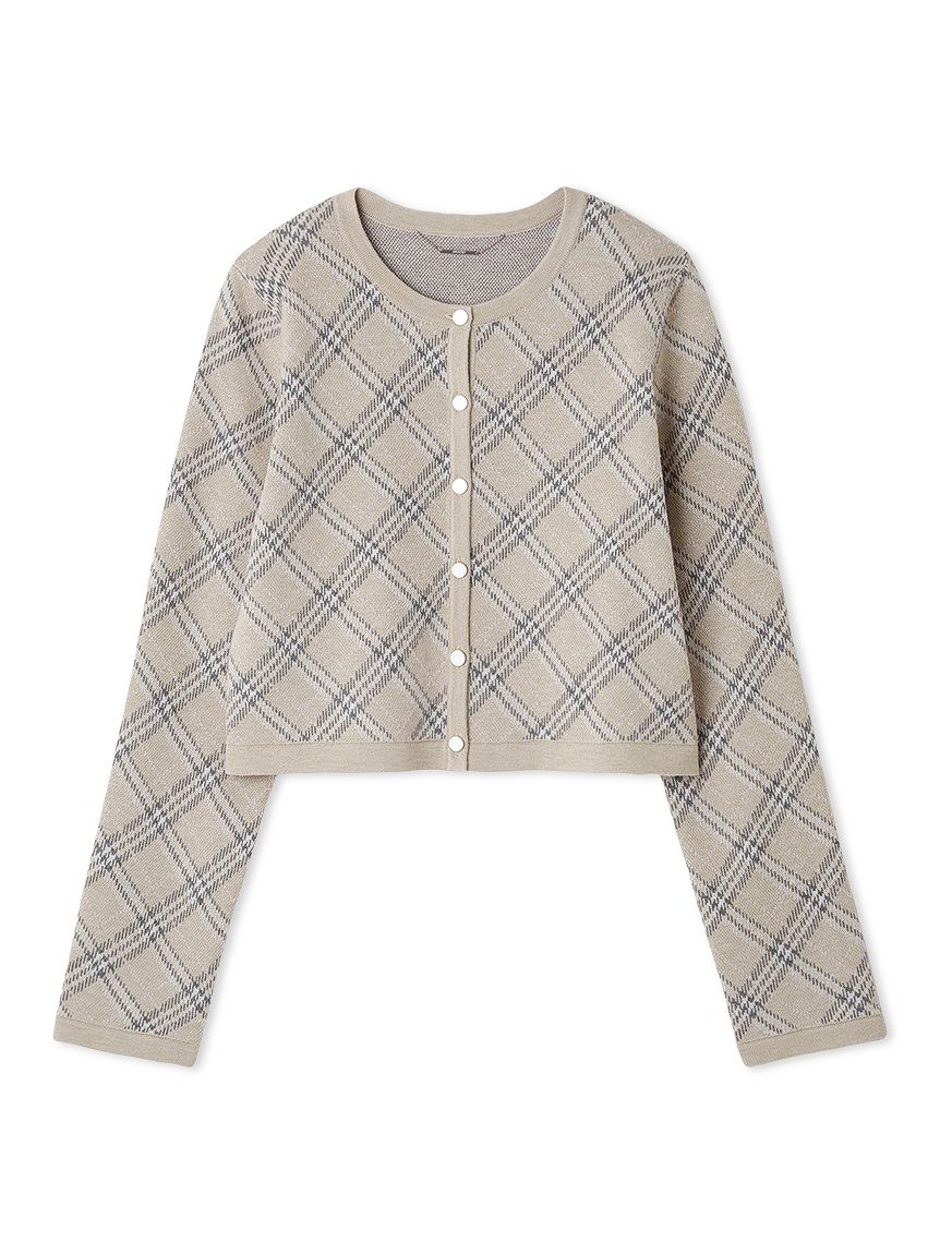 チェックジャカードカーディガン(ニットプルオーバー)｜TOPS（トップス
