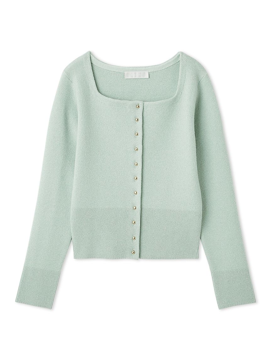 スクエアネックラメニットカーディガン(ニットプルオーバー)｜TOPS