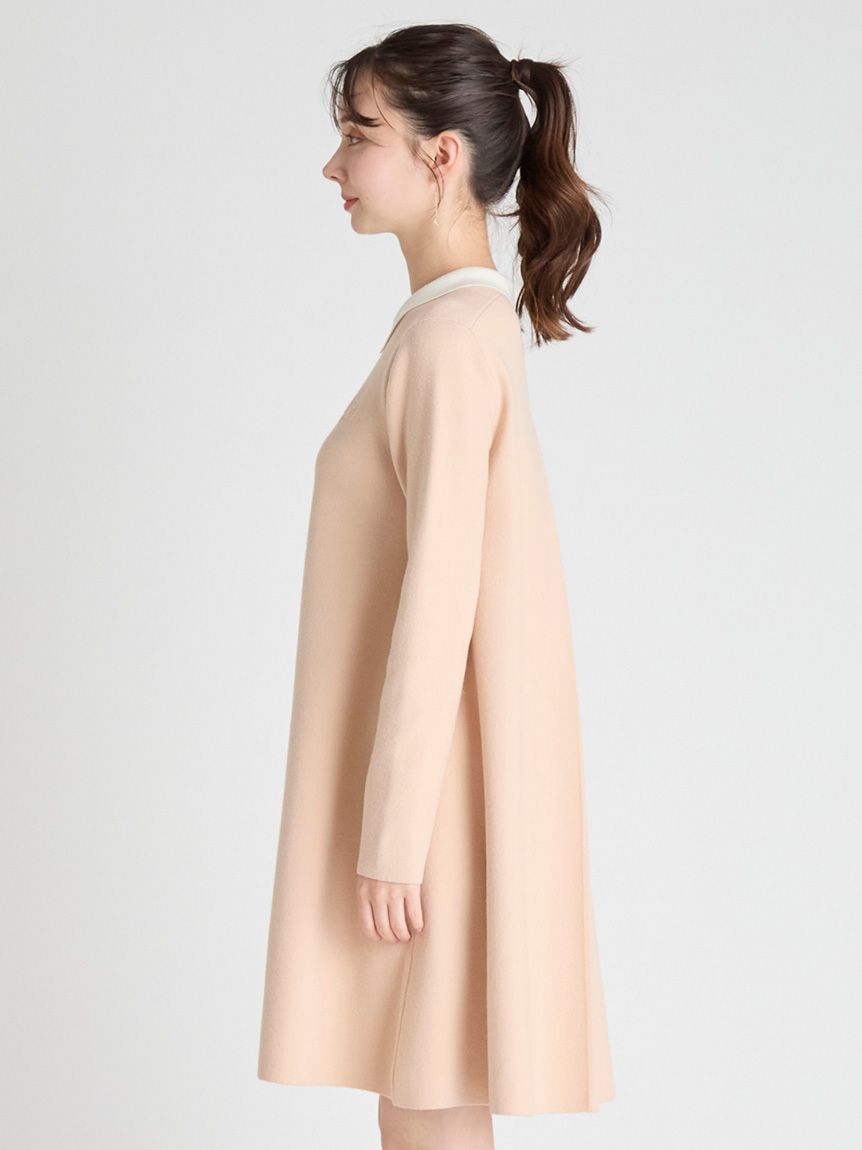 衿付きAラインニットワンピース(デイリーワンピース)｜DRESS（ドレス