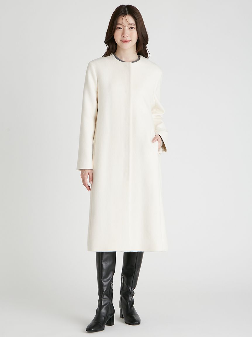カシミヤ混ノーカラーコート(コート)｜OUTER（アウター）｜CELFORD