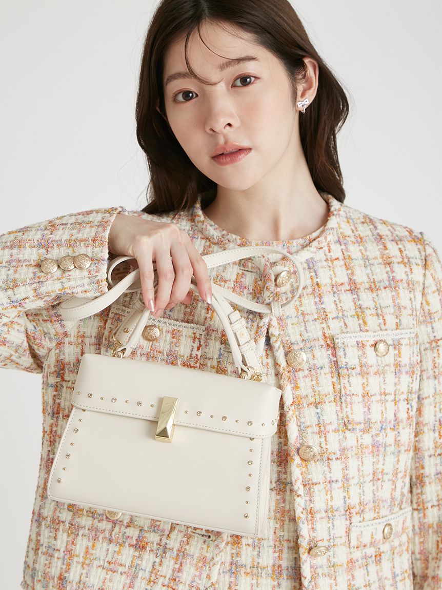 リュタン】ビジュースタッズポシェット（M）(ハンドバッグ)｜BAGS