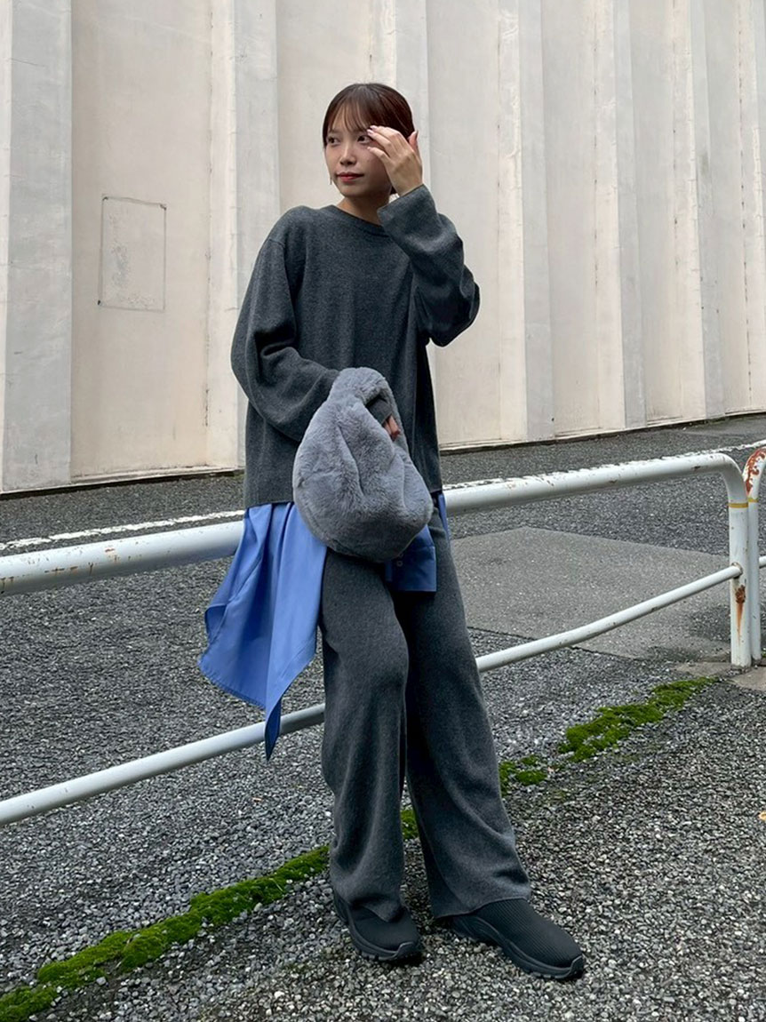 セットアップ対応】ラムウールニットパンツ(ロングパンツ)｜パンツ