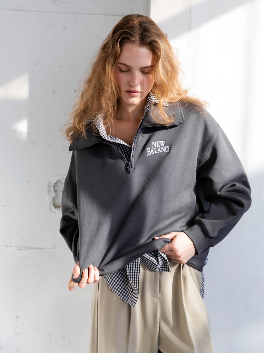 New Balance for emmi】Track side フリースハーフジップ(スウェット