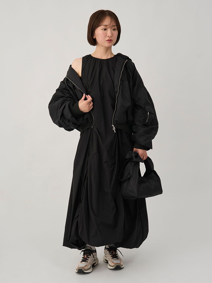 ナイロンバルーンワンピース(マキシ・ロングワンピース)｜ワンピース
