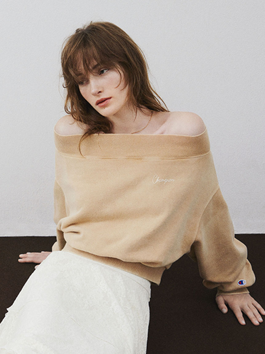 FRAY I.D｜Champion】オフショルスウェット(カットソー)｜トップス