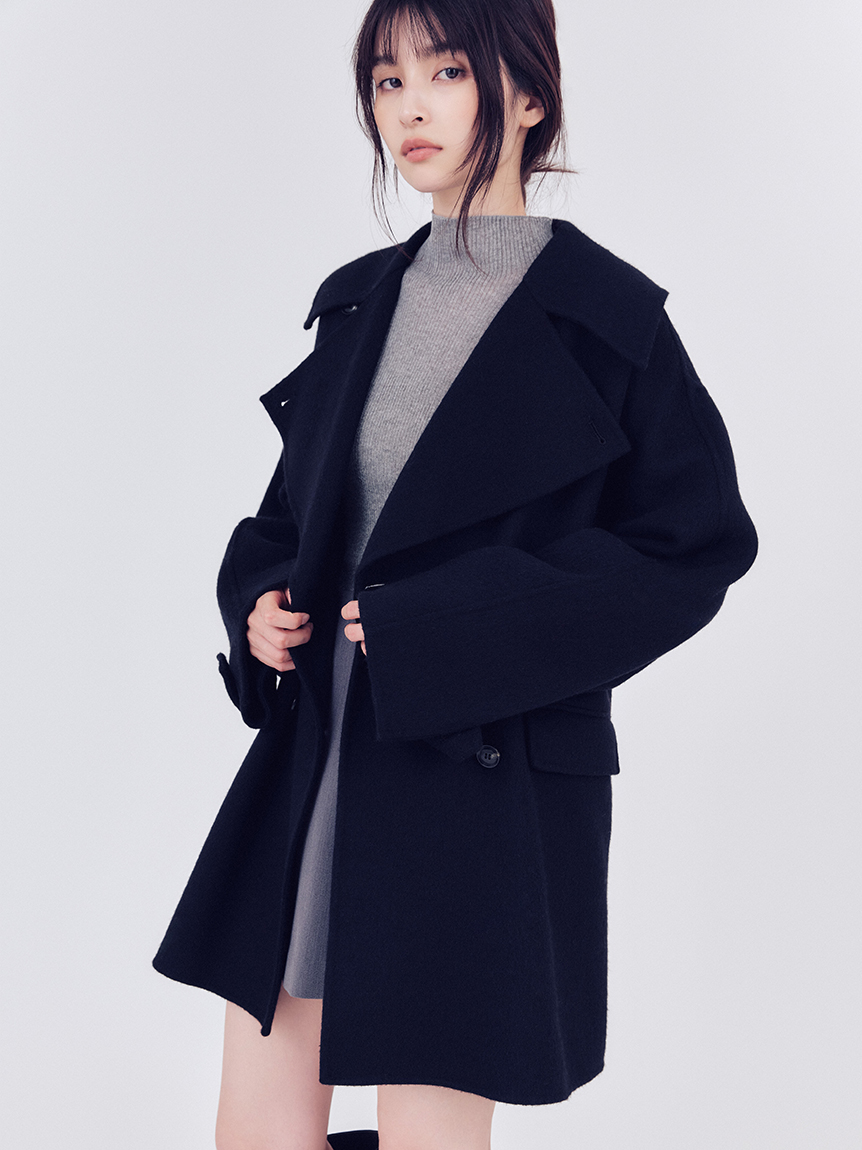 ウールリバーミドルAラインコート(ピーコート)｜アウター｜FRAY I.D