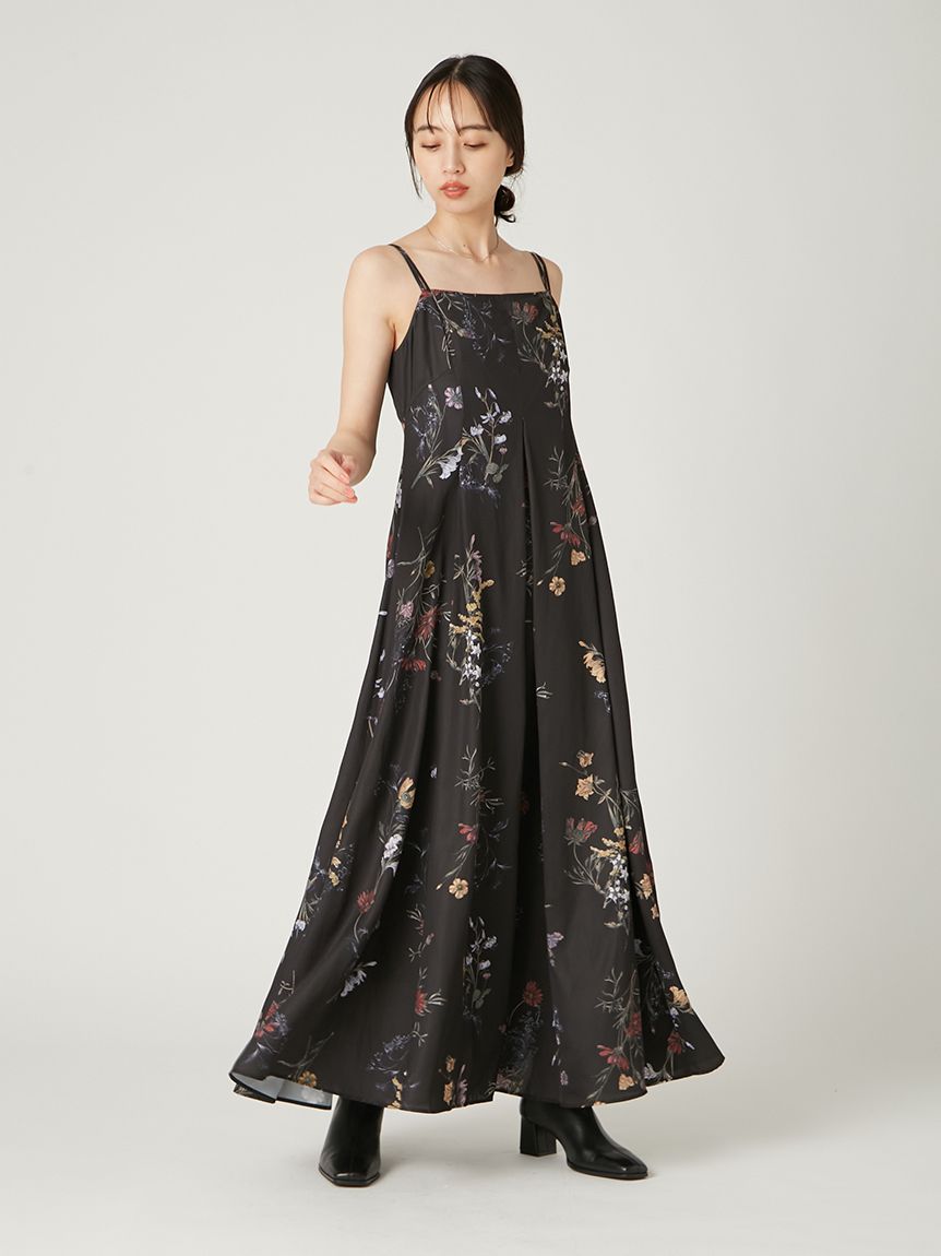 00サイズ】ボタニカルプリントキャミソールワンピース／ウォッシャブル