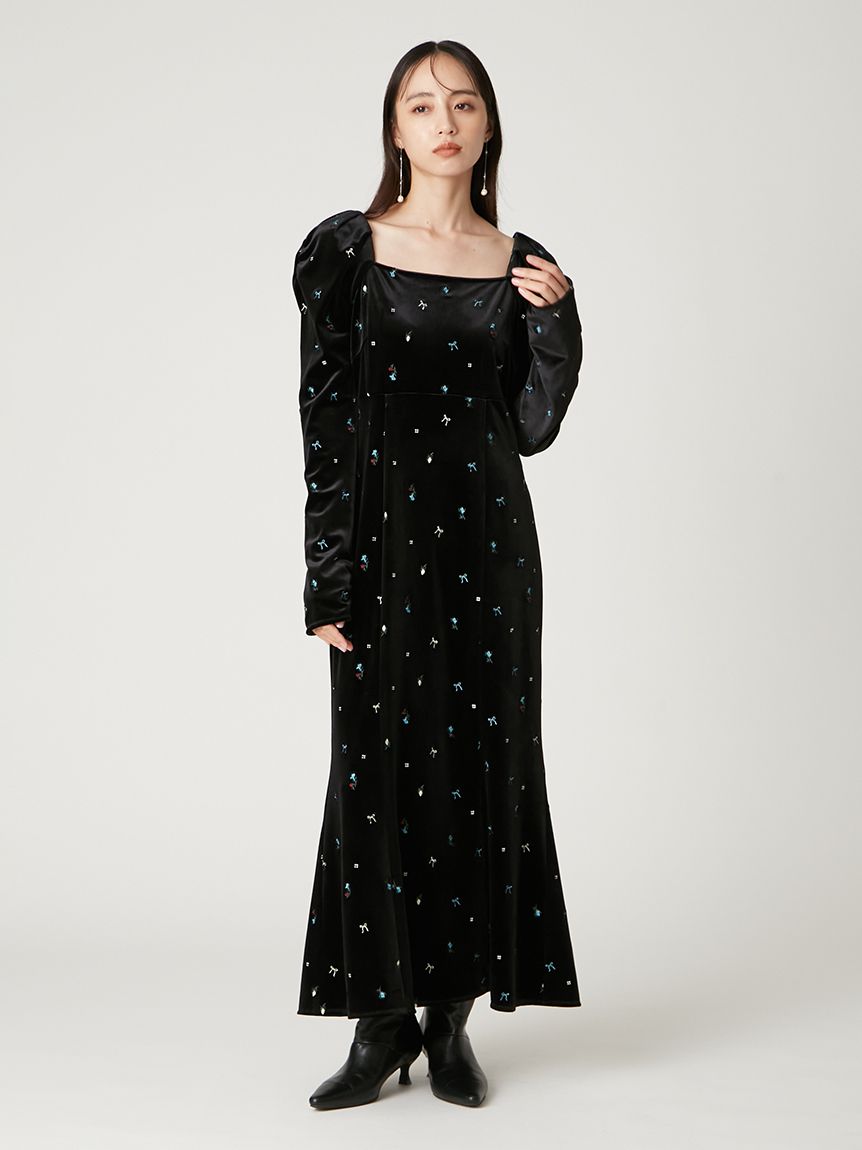 ベロアナローワンピース(マキシ・ロングワンピース)｜ワンピース｜FRAY