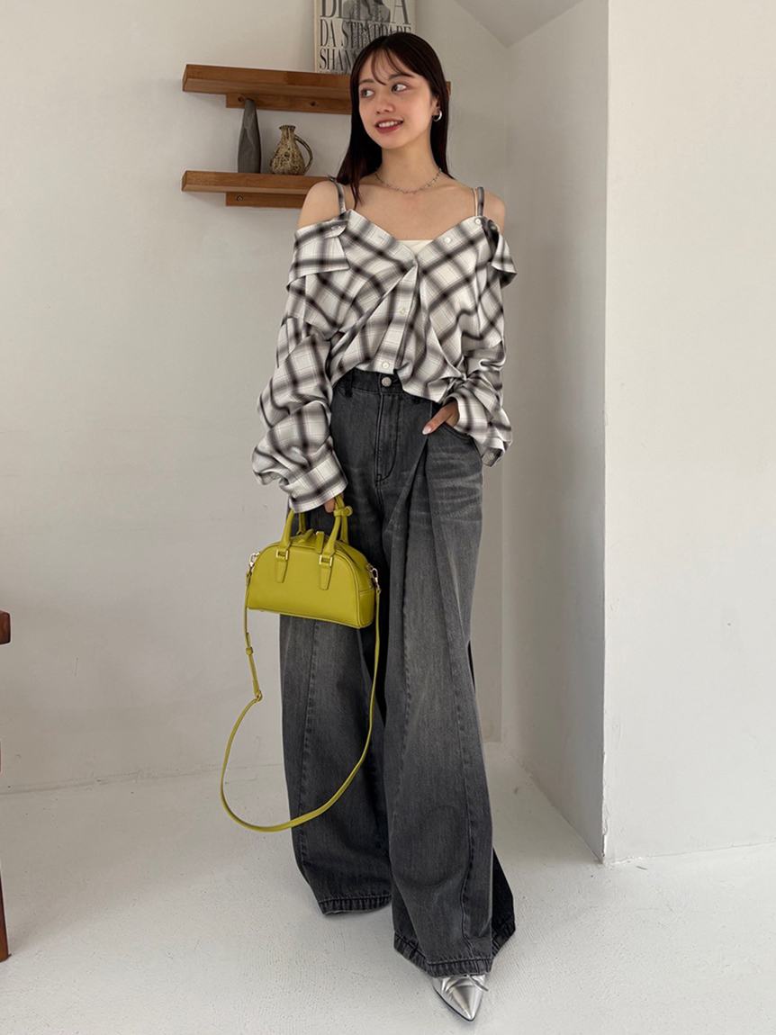 オンブレラメチェックアシメシャツ(ブラウス)｜トップス｜FRAY I.D