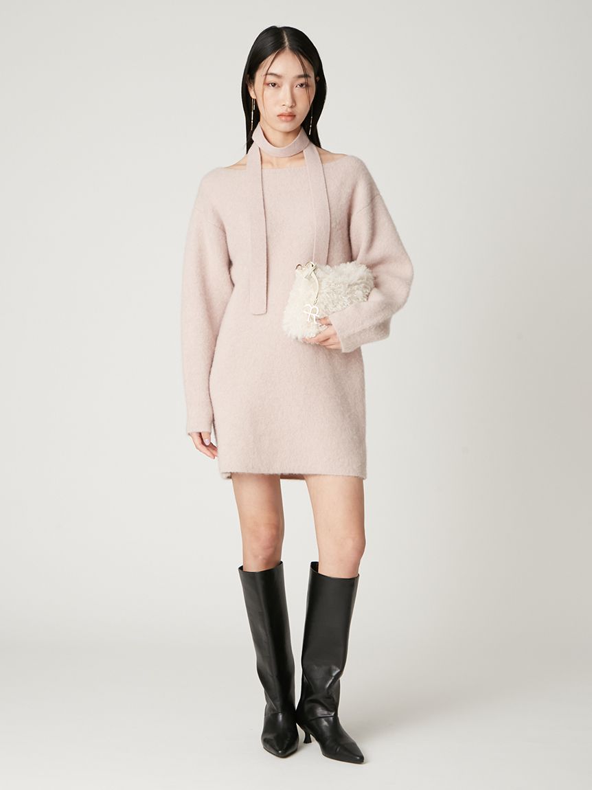 フォックスウールミニニットワンピース(ニットワンピース)｜ワンピース