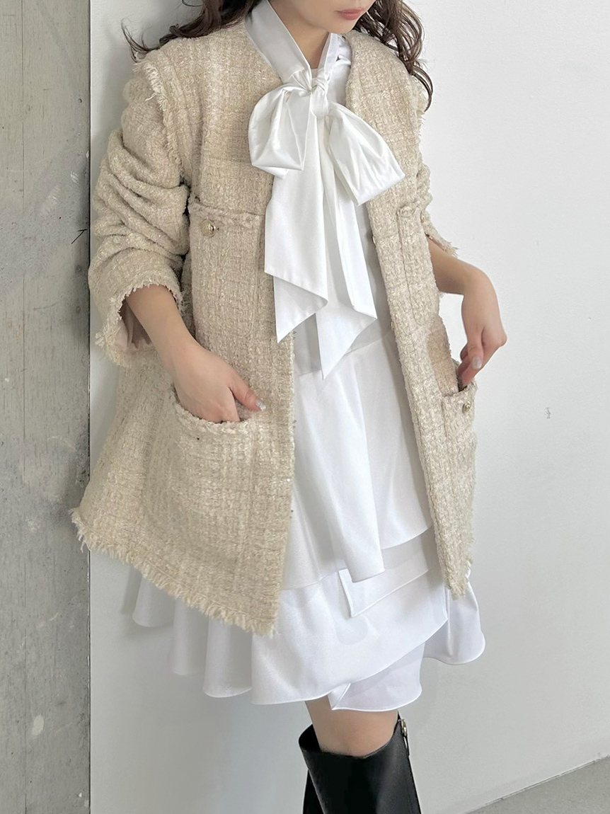 リボンタイコンビニットチュニック(ニット)｜トップス｜FRAY I.D