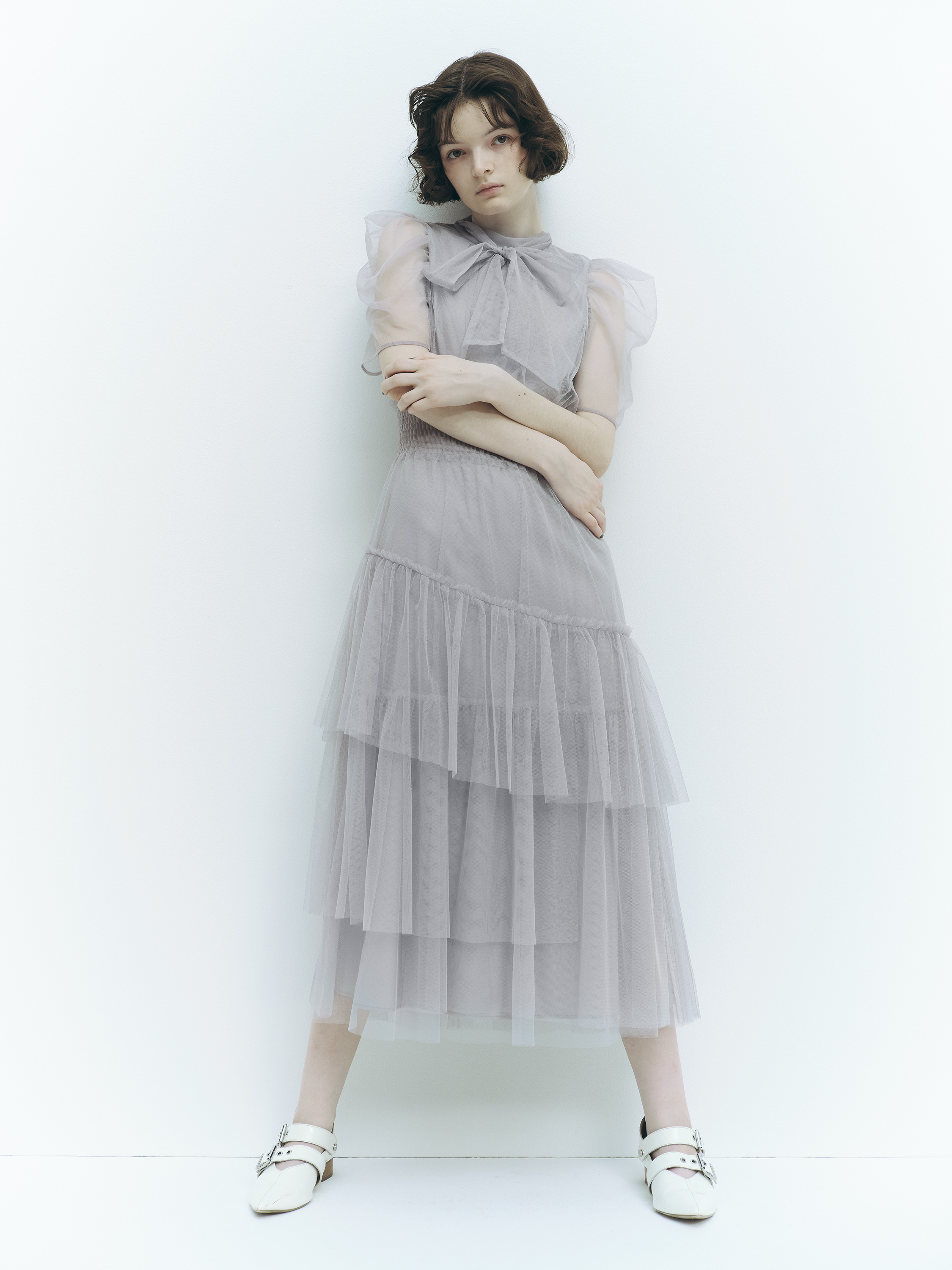 ハーフスリーブチュールドレス(ロングワンピース)｜ワンピース｜FURFUR