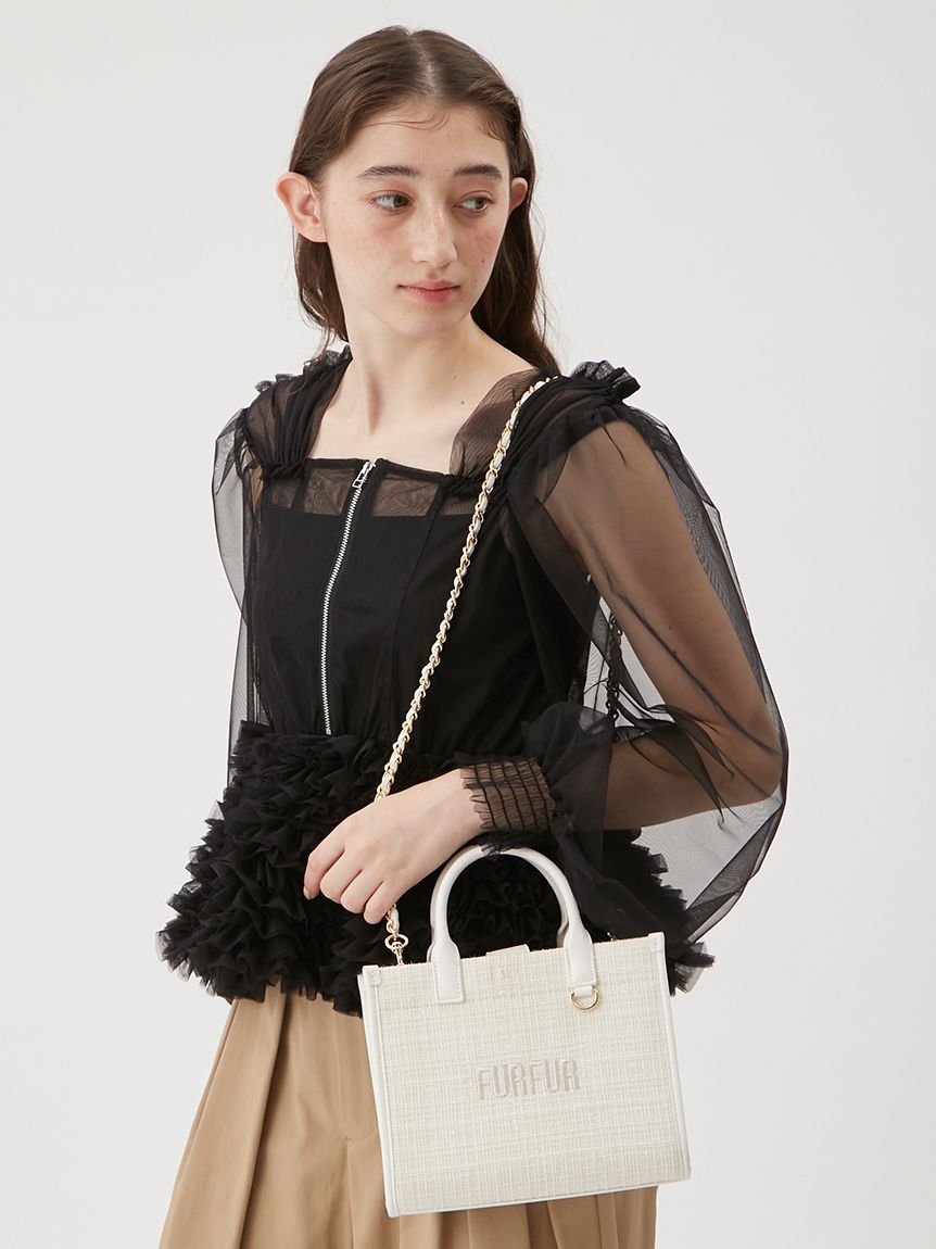 オフィシャルサイト限定カラー】ツイードロゴトートバッグ(トート