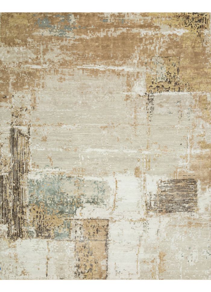 Tattvam Ivory Hand Knotted Wool & Bamboo Silk Rugs - Lrb-9032