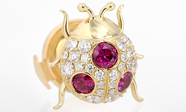 てんとう虫 ルビー・ダイヤ ピンブローチ 中古 ｜ ヴァン クリーフ