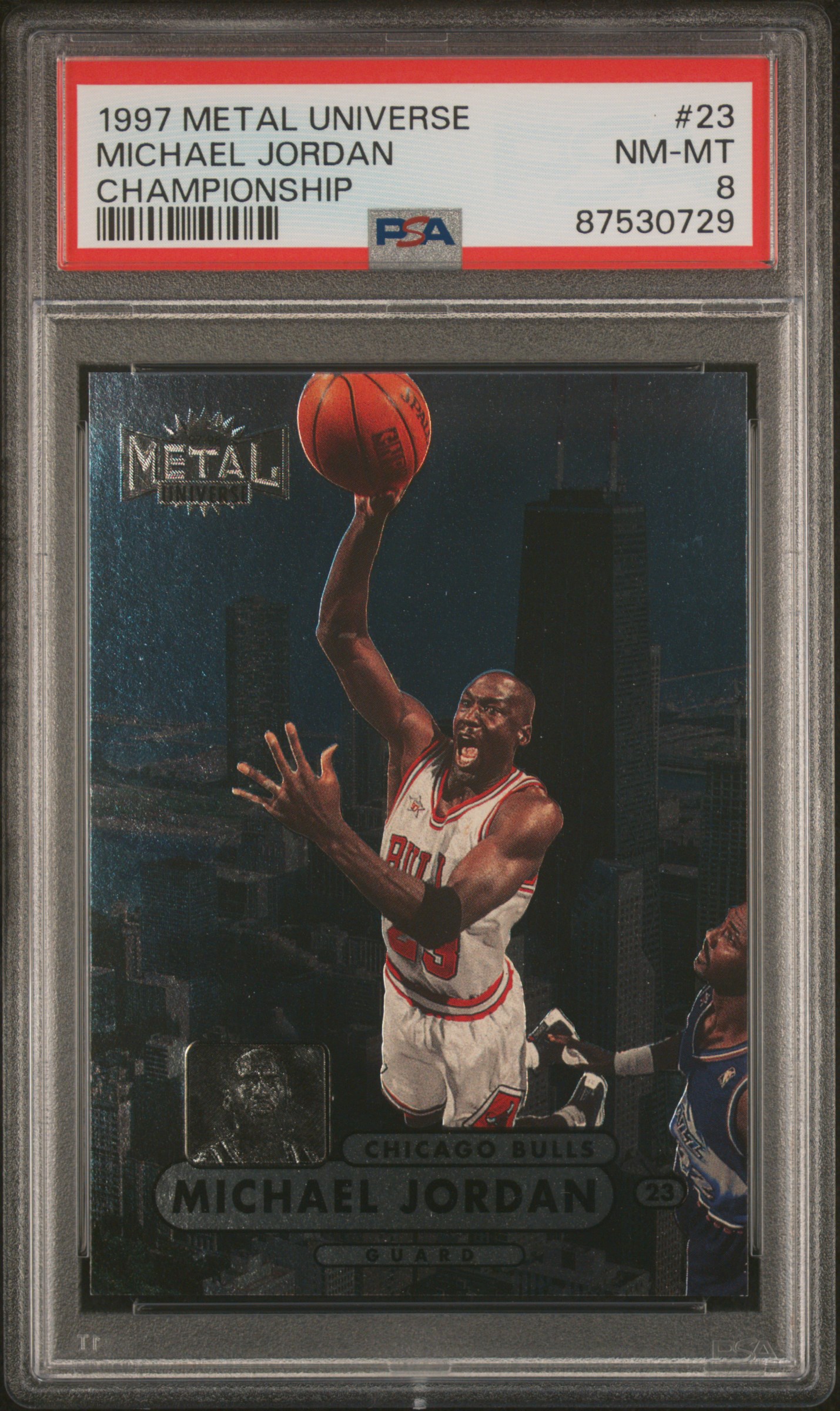 1997 MICHAEL JORDAN METAL UNIVERSE CHAMPIONSHIP CHAMPIONSHIP PSA 8