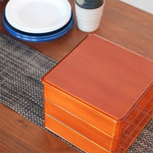 飛騨春慶 福壽漆器店 渕丸三段重 伝統工芸品 木製 お重箱 | MUKU工房