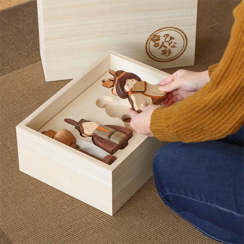 旭川クラフト sasaki ササキ工芸 Mokusei Hinaningyo 木製ひな人形 DX