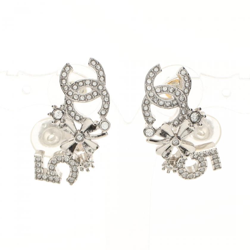 CHANEL・アクセサリー・ココマーク No.5 ピアス ラインストーン