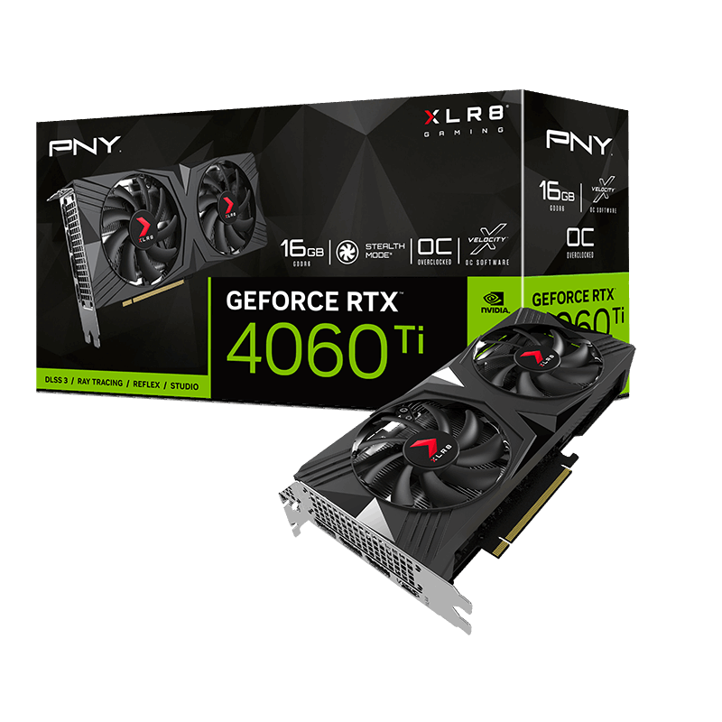 PNY GeForce RTX™ 4060 Ti 16GB XLR8 Gaming VERTO™ Overclocked Dual