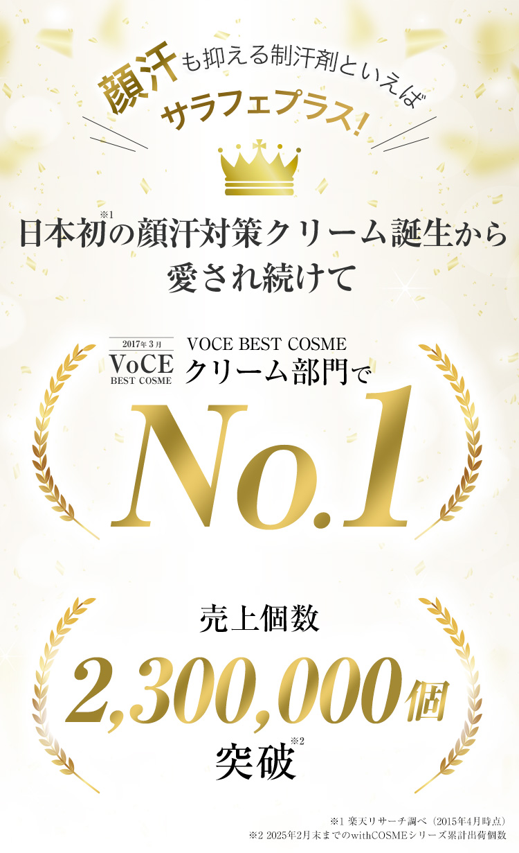 顔汗対策制汗クリーム『サラフェプラス』の公式ショッピングサイト。顔