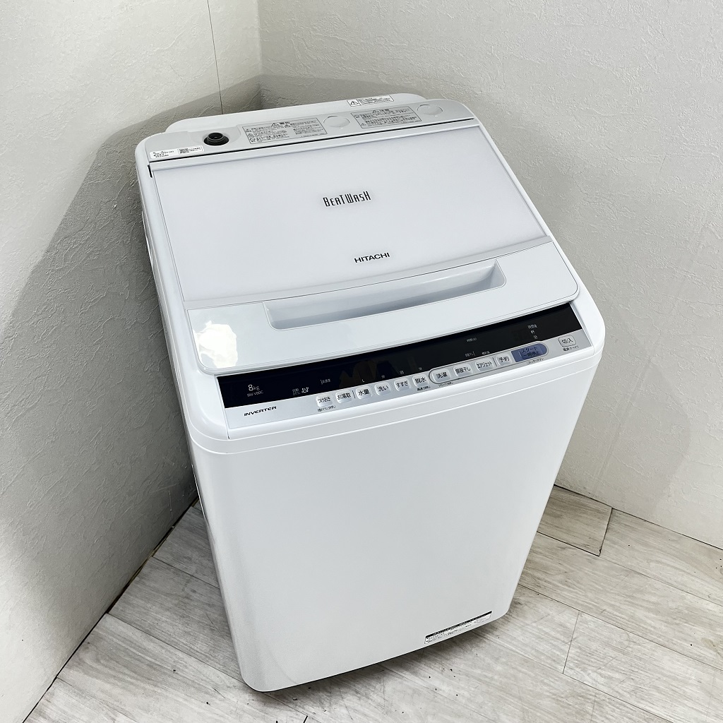 8.0kg 全自動洗濯機 ビートウォッシュ 日立 BW-V80C ホワイト まとめ