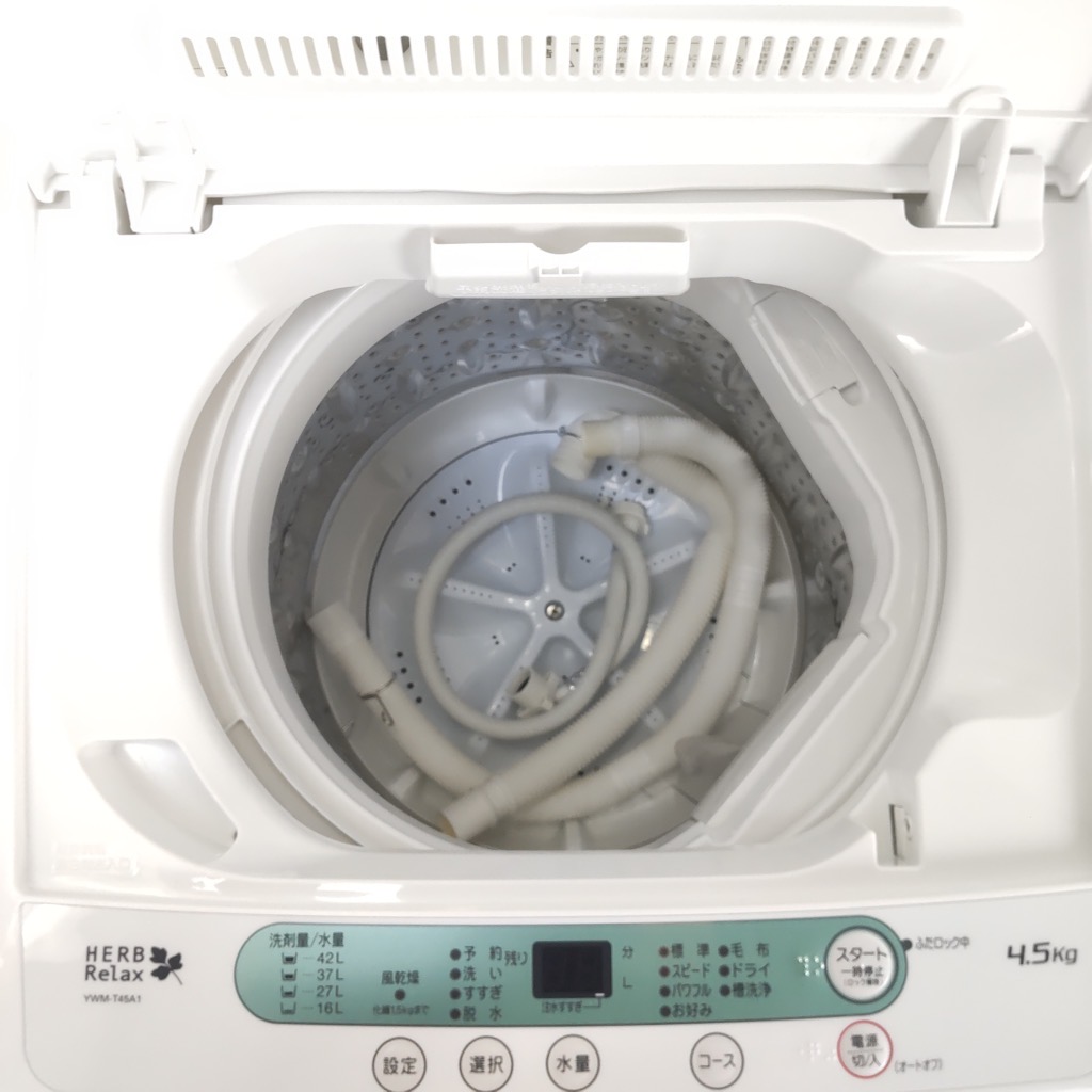 洗濯機 4.5kg ヤマダ電機 YWM-T45A1 2018年製造 全自動 槽洗浄機能