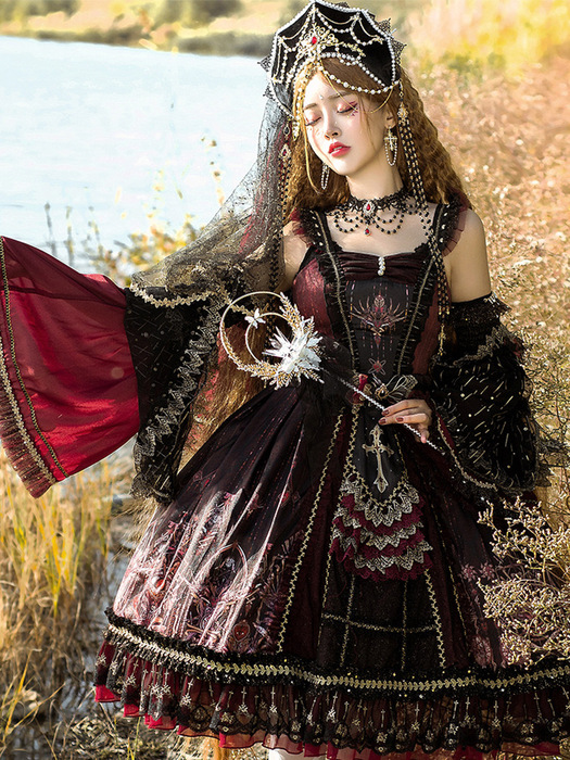 ロリータファッション 【ゴスロリ】ゴシックロリータ 王女風高級