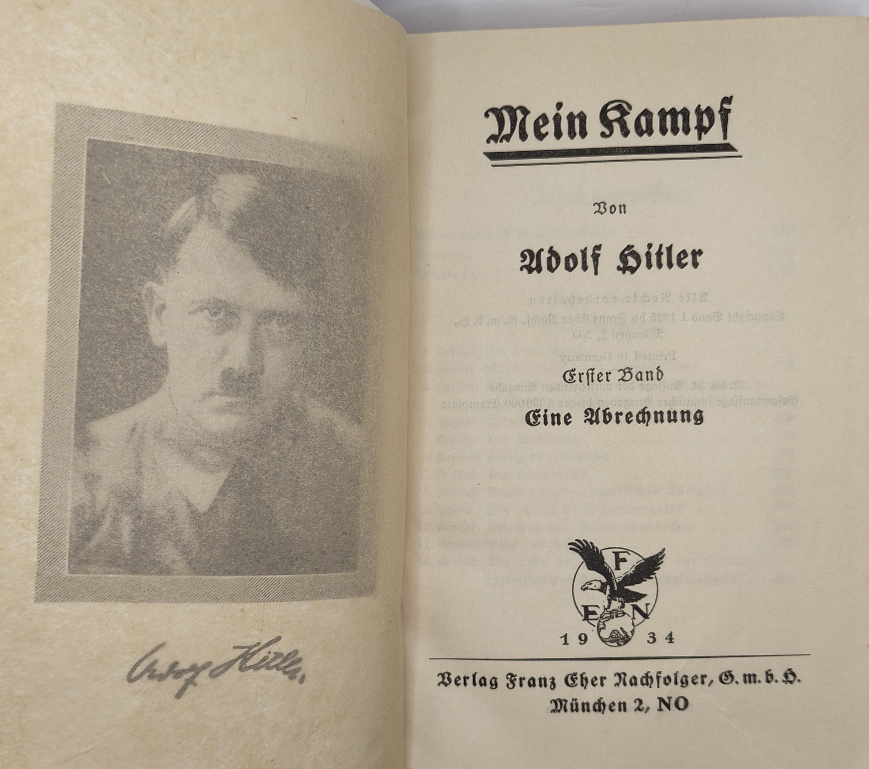 Mein Kampf by Adolf Hitler in two volumes 1933 1934 by Adolf