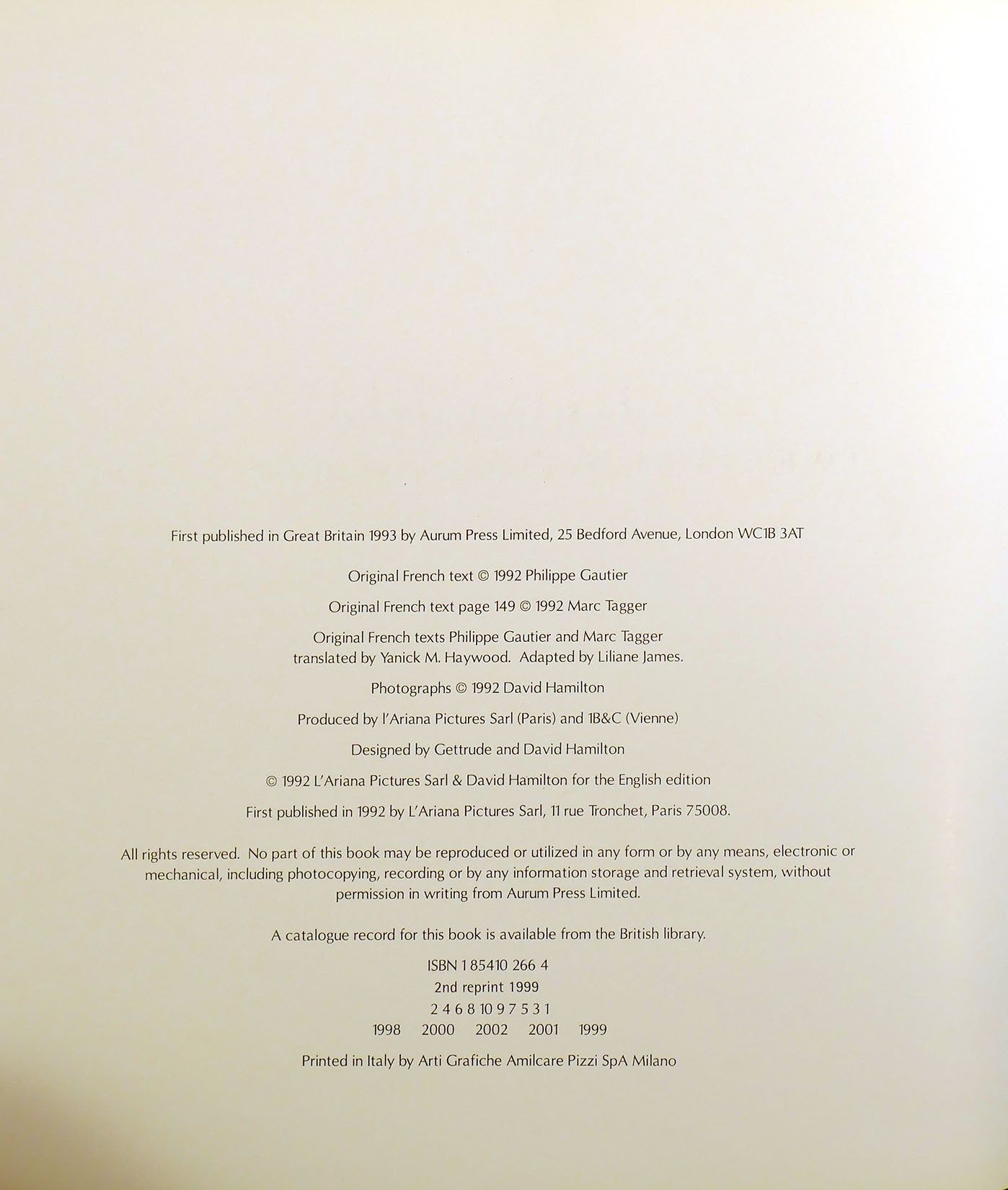 DAVID HAMILTON Twenty Five Years of an Artist by David Hamilton