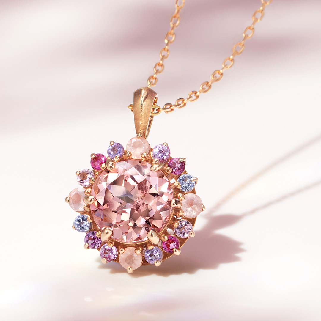 ビズー公式】マラヤ ガーネット マルチカラー K18(18金) ペンダント