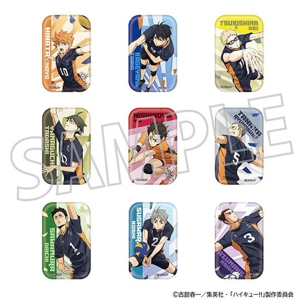 ハイキュー J_WORLD TOKYO 長方形 缶バッジ 烏野 ジャンプ ハイキュー