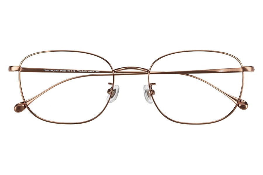 大きめサイズが特徴のウェリントン型チタンフレーム（ZF253004-43E1