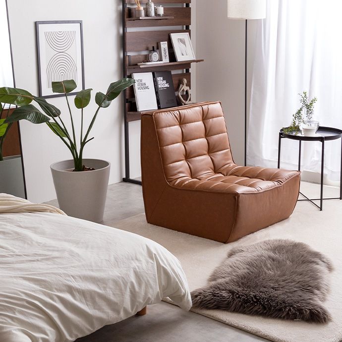 g118033]【単品】Hank PVCレザーソファ 1人掛けソファー | 家具