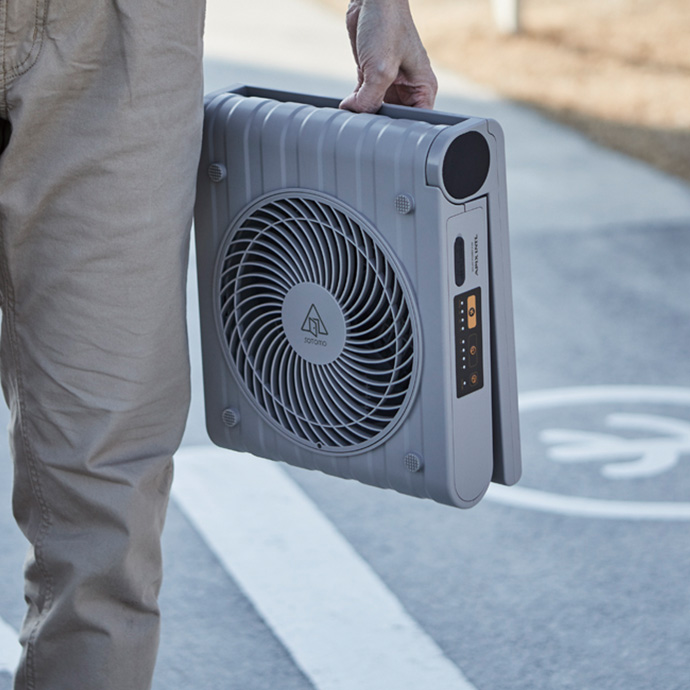 g37265]【幅27cm】Sotomo ソーラーパワーファン サーキュレーター