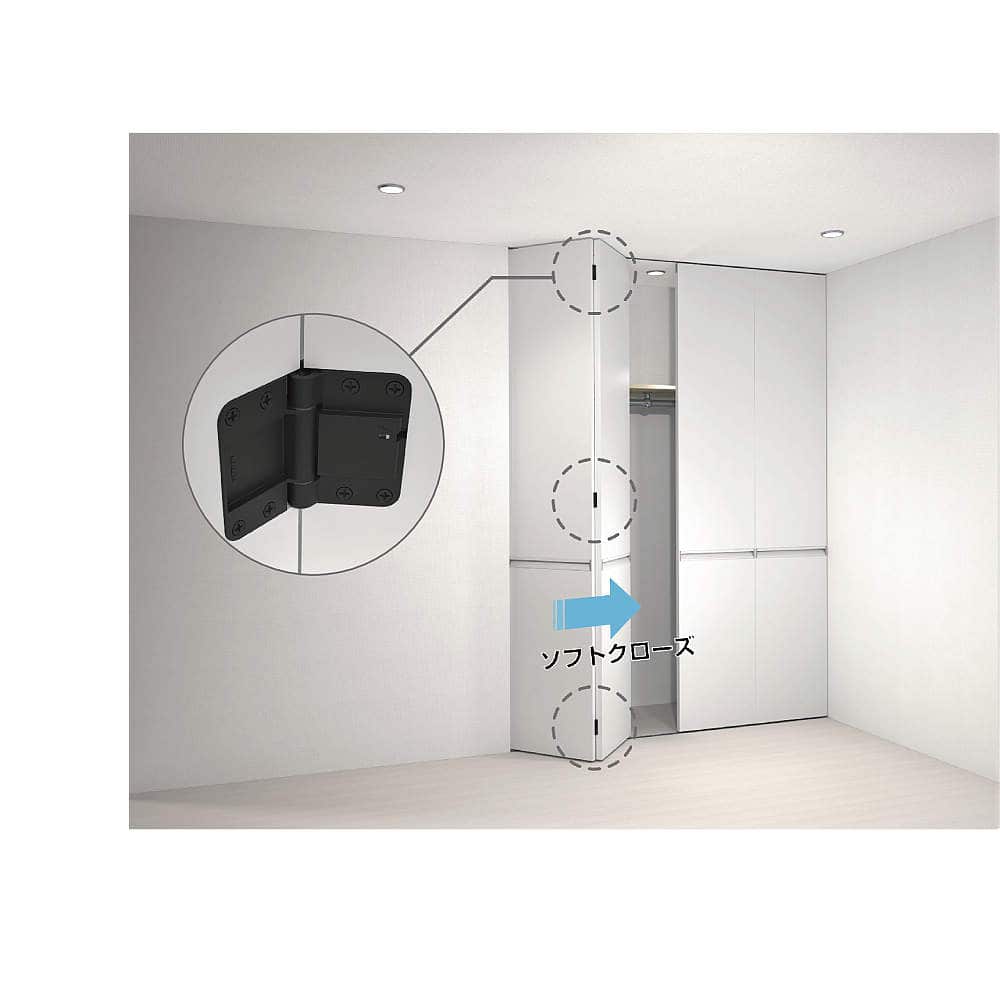 折戸用ソフトクローズヒンジ HG-JC70 【スガツネ工業】