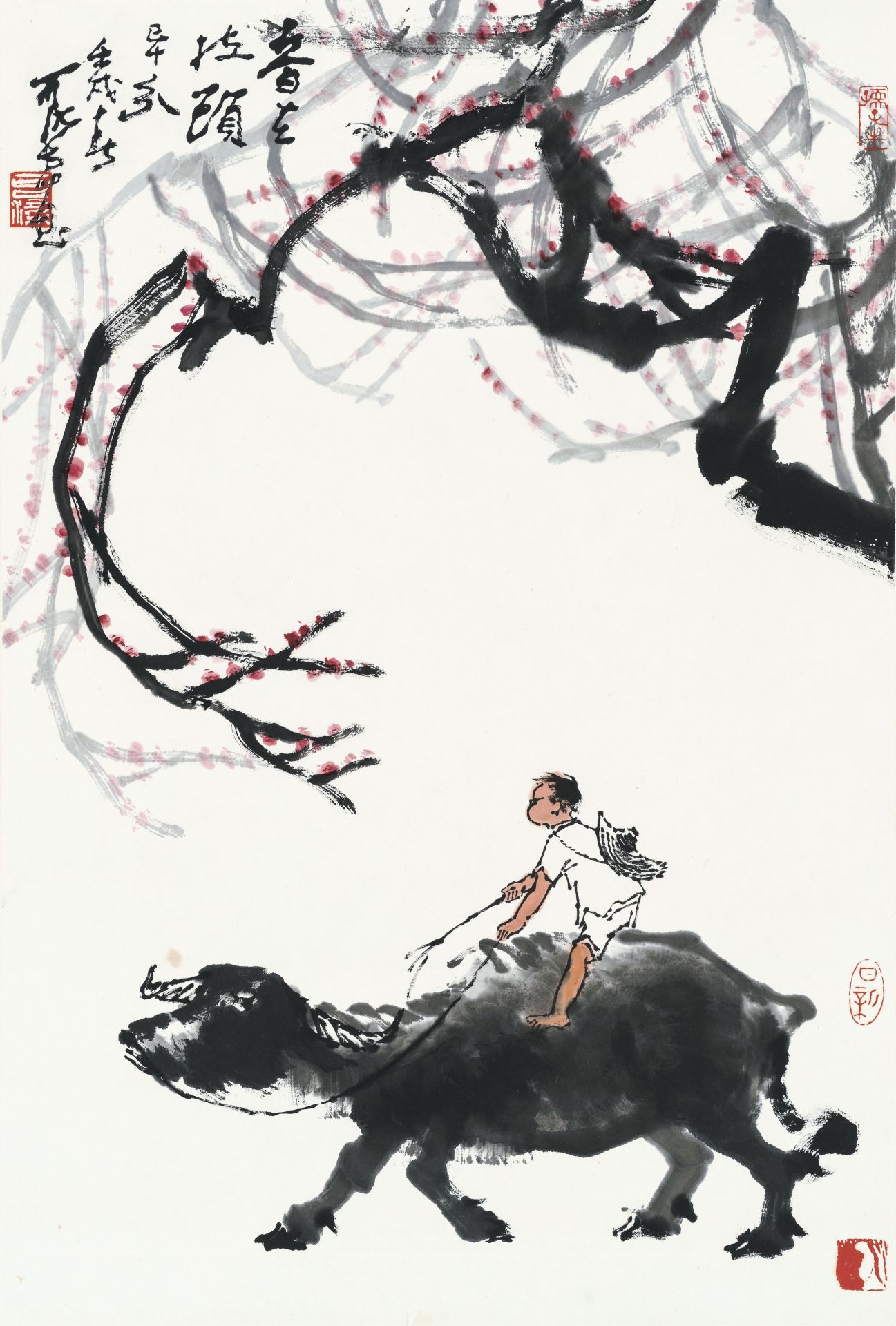 李可染-紅梅牧牛童｜2017秋拍- 帝圖拍賣- 領銜全台書畫文物類第一拍賣品牌