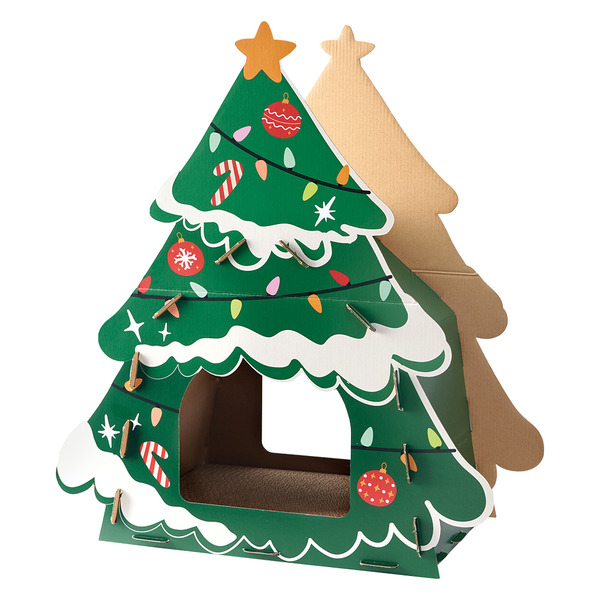 Heart to Tail Cat Scratching Playhouse - Christmas Tree Same-Day