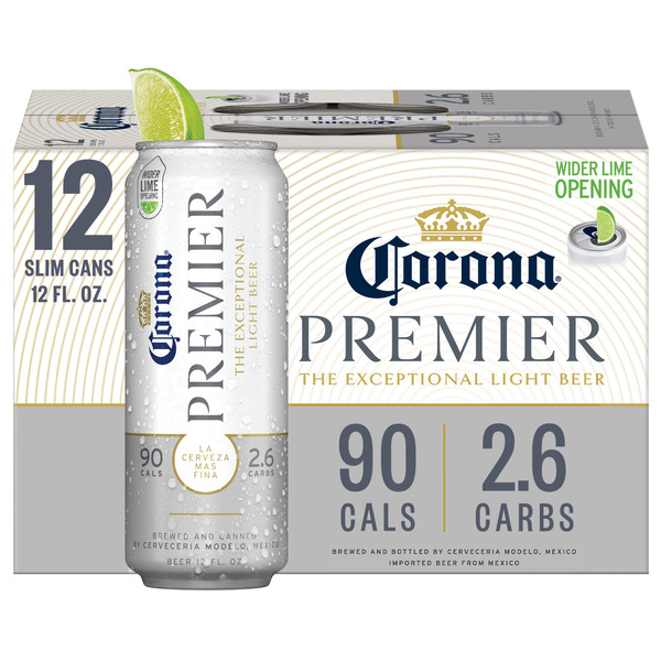 Corona Premier Mexican Lager Import Lower Calorie* Light Beer Cans