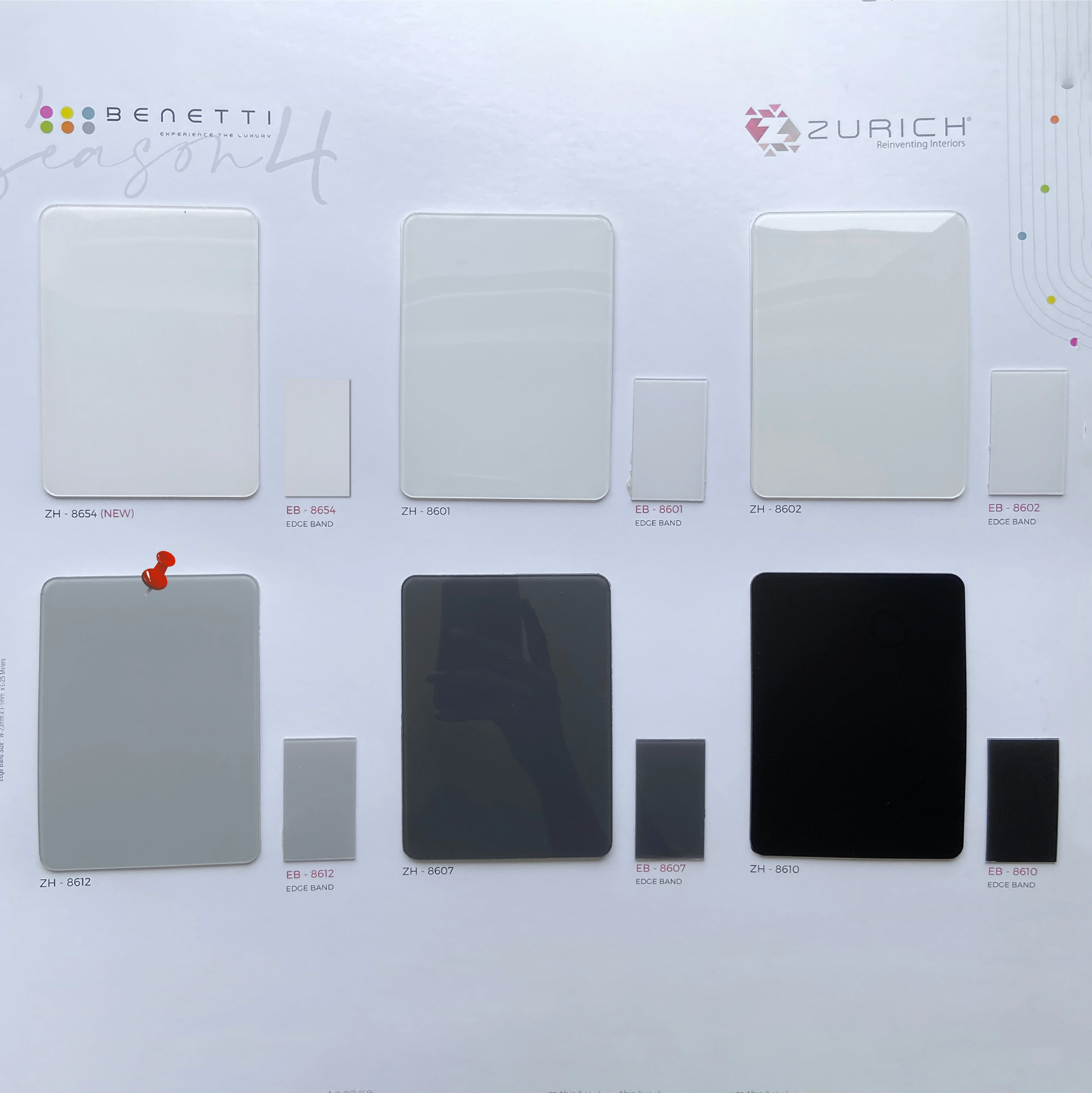 Zurich Benetti 1.5 MM Season 4 Plain Solid Colors Glossy Acrylic